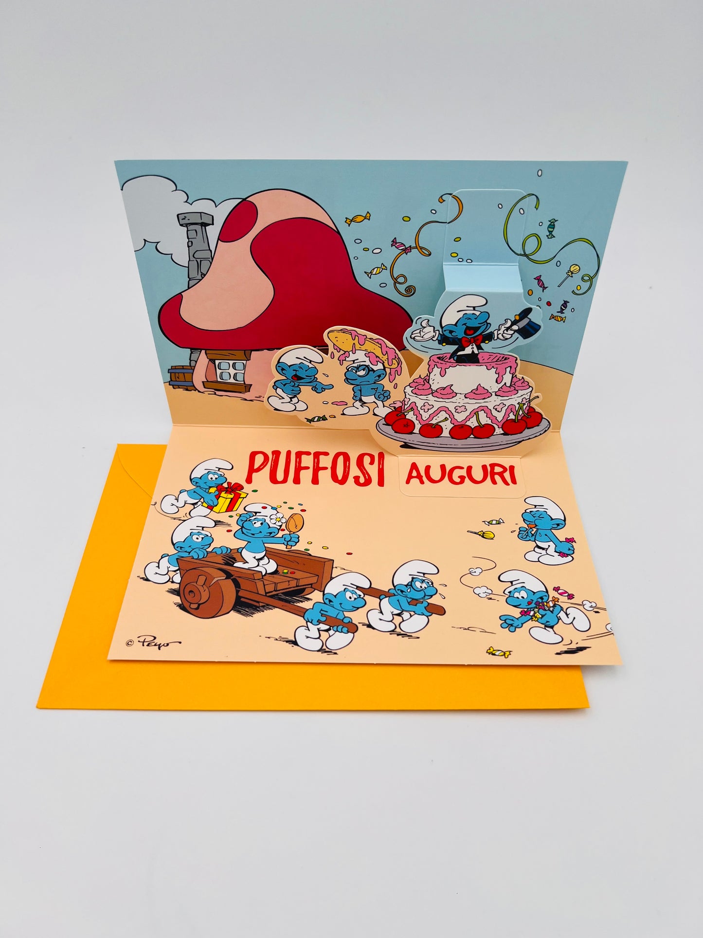 Biglietto d'auguri Puffi pop up