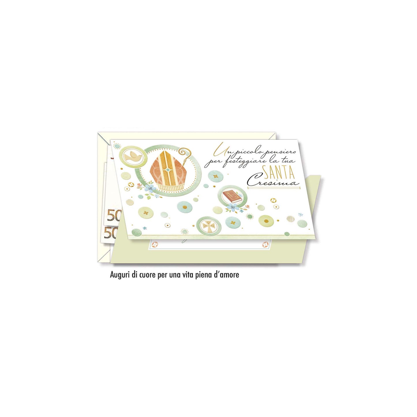 Biglietto d'auguri Cresima Porta-soldi