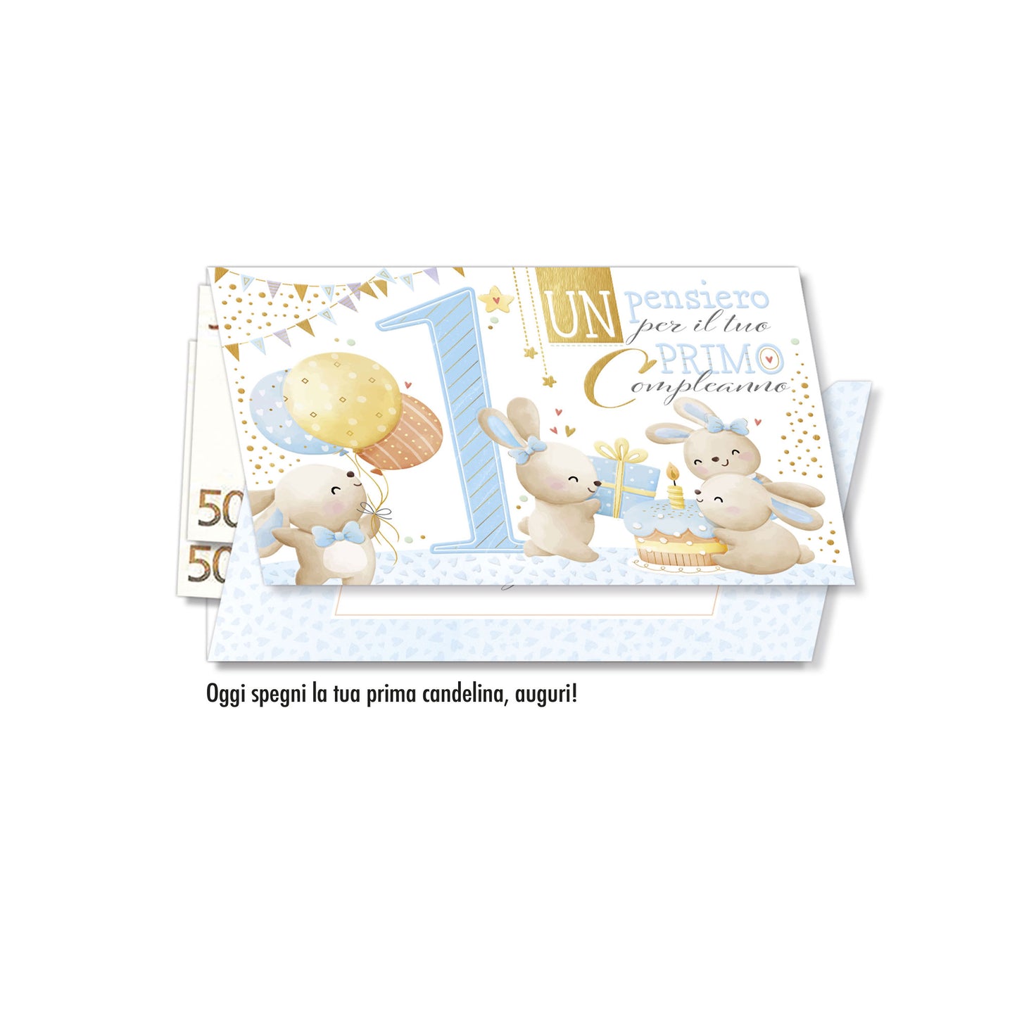 Biglietto d'auguri Compleanno 1 compleanno porta-soldi