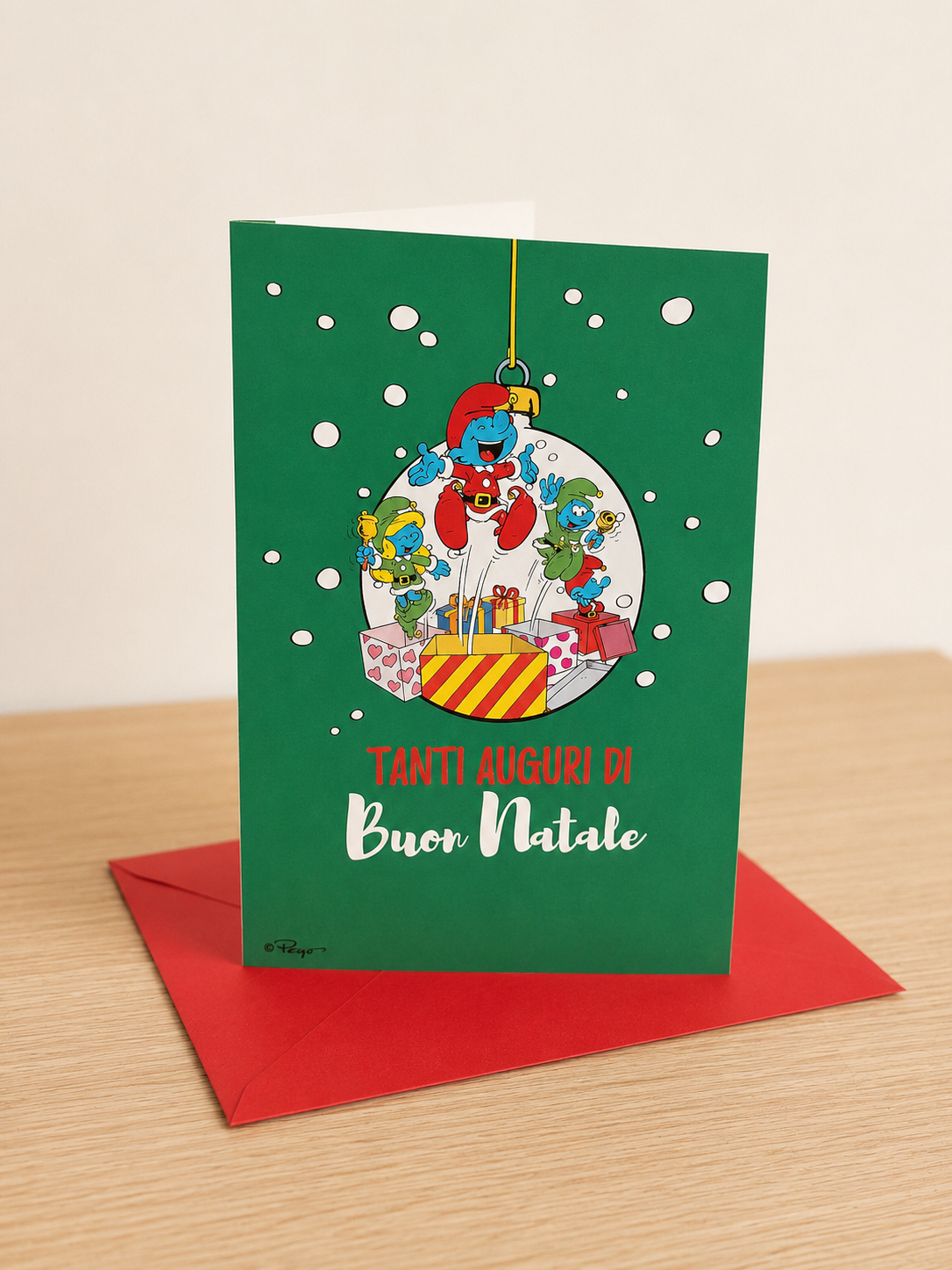 Biglietto d'auguri di Natale dei Puffi