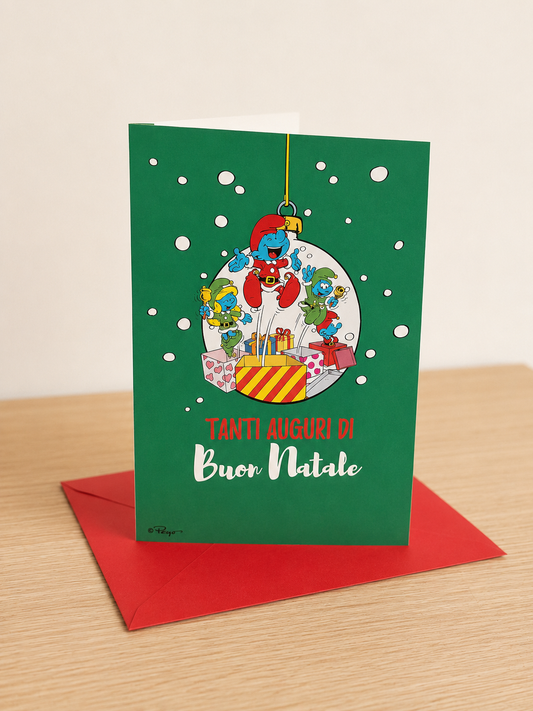 Biglietto d'auguri di Natale dei Puffi