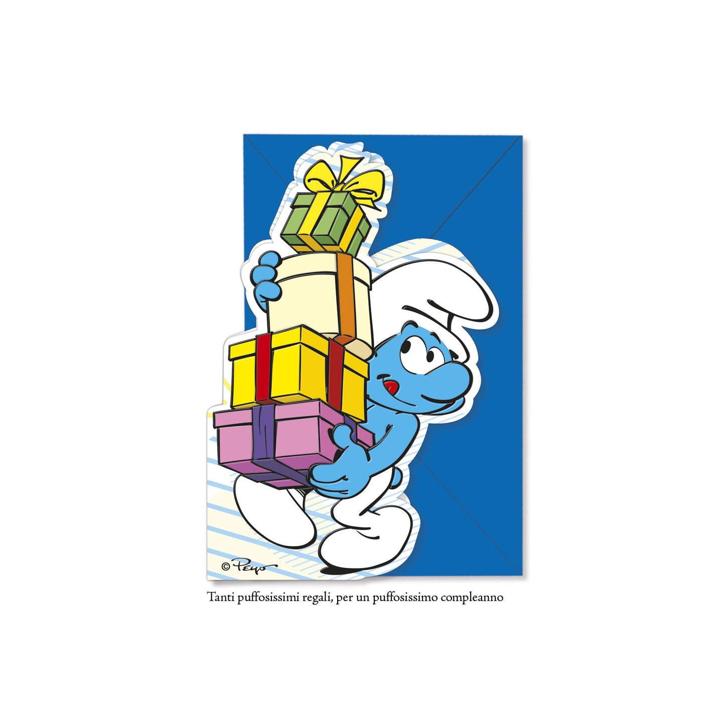 Biglietto d'auguri Puffi sagomato