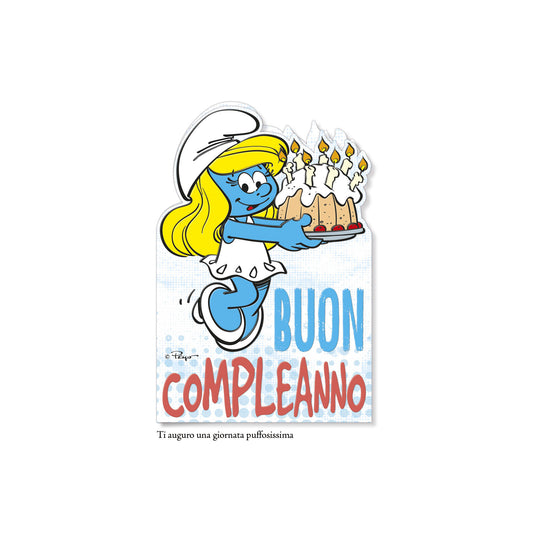 Biglietto d'auguri Puffi sagomato