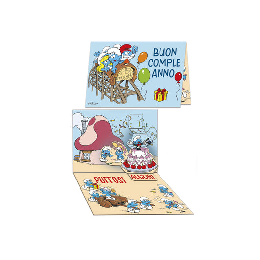Biglietto d'auguri Puffi pop up