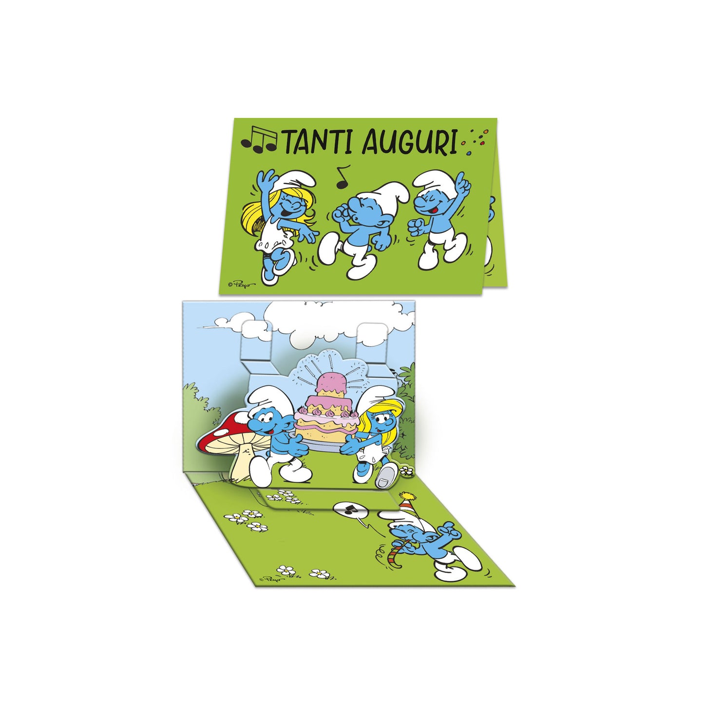 Biglietto d'auguri Puffi pop up