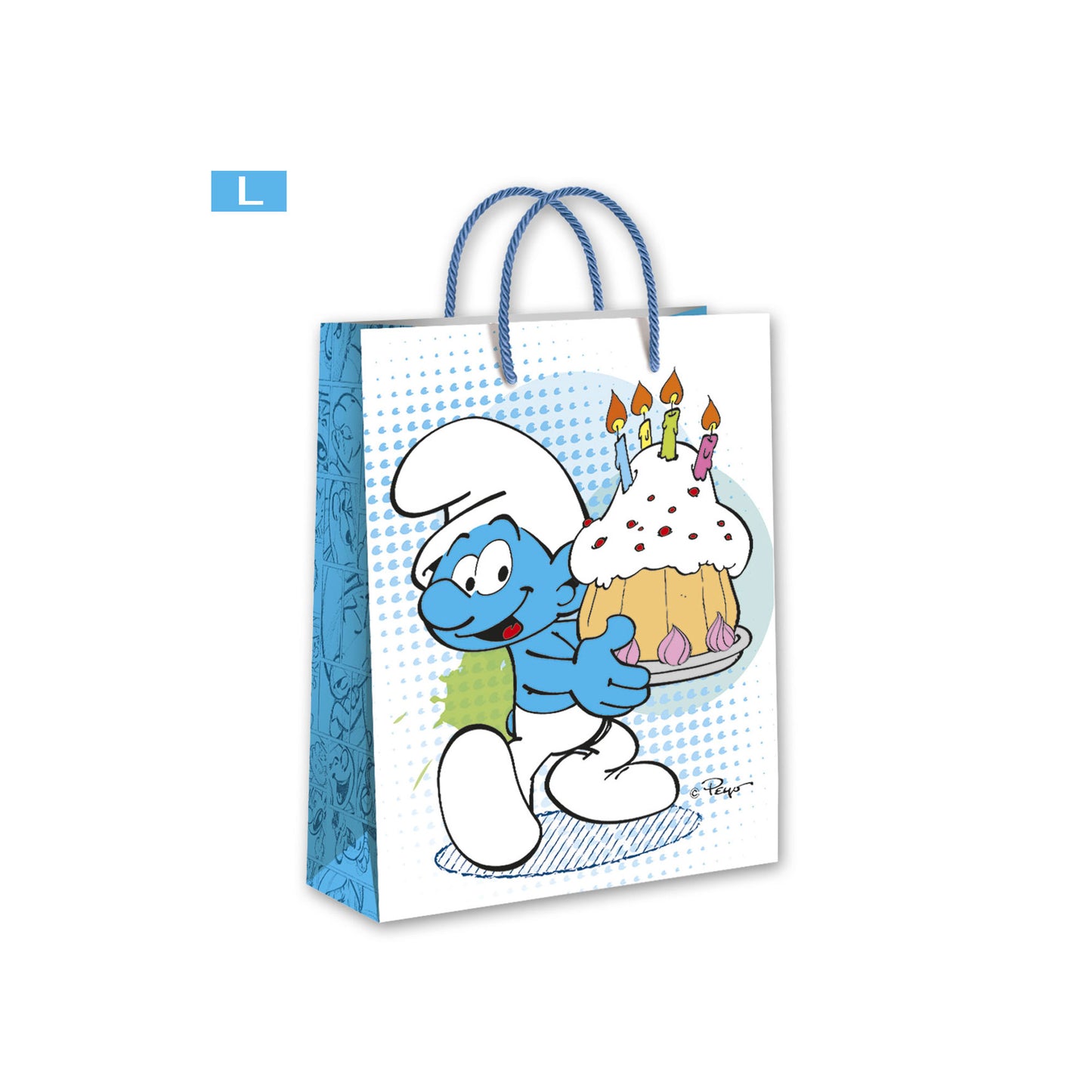 Shopper di carta Puffi large