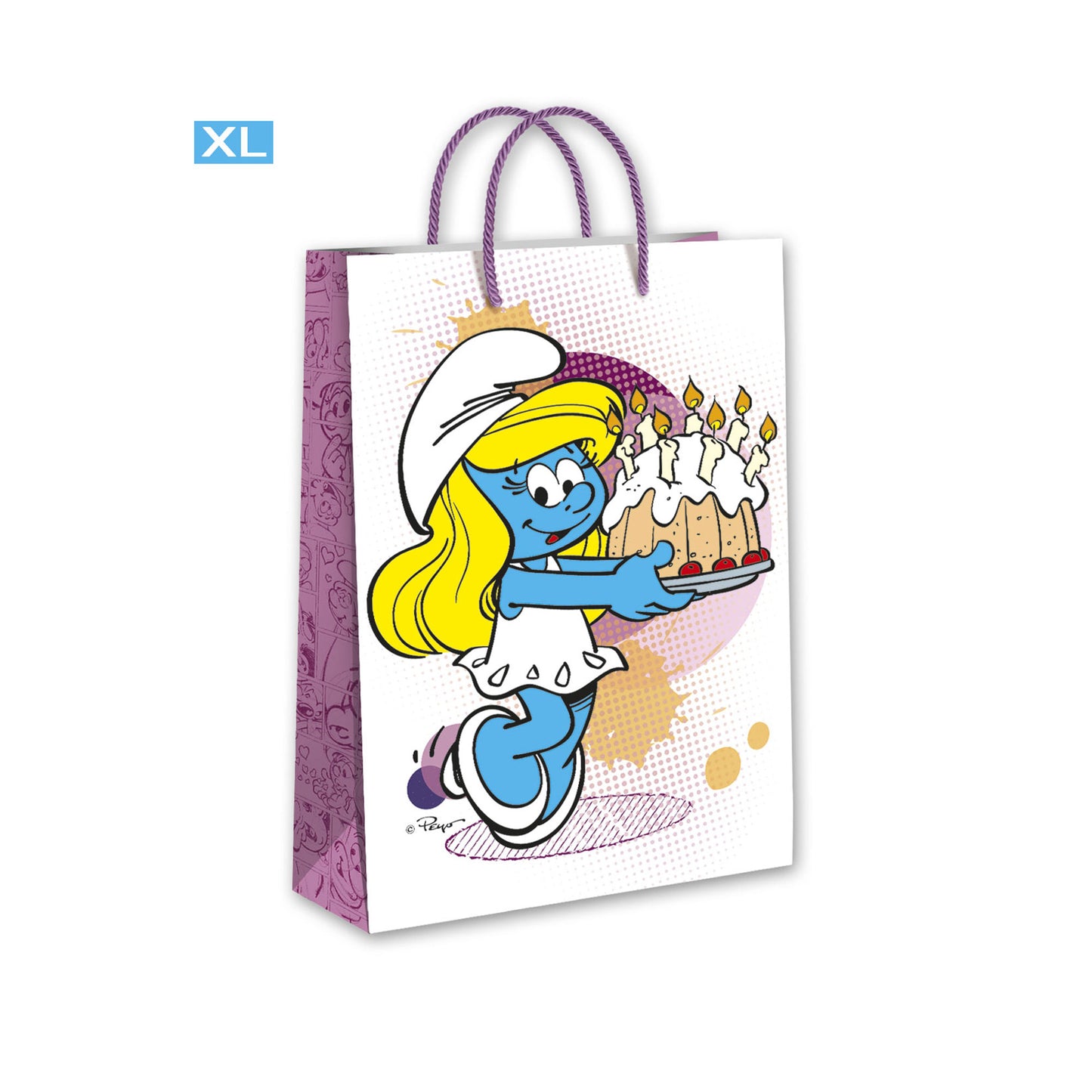 Shopper di carta Puffi  XL