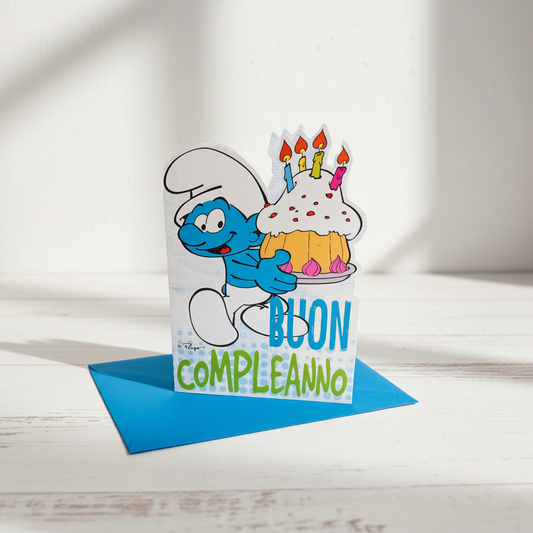 Biglietto d'auguri Puffi sagomato