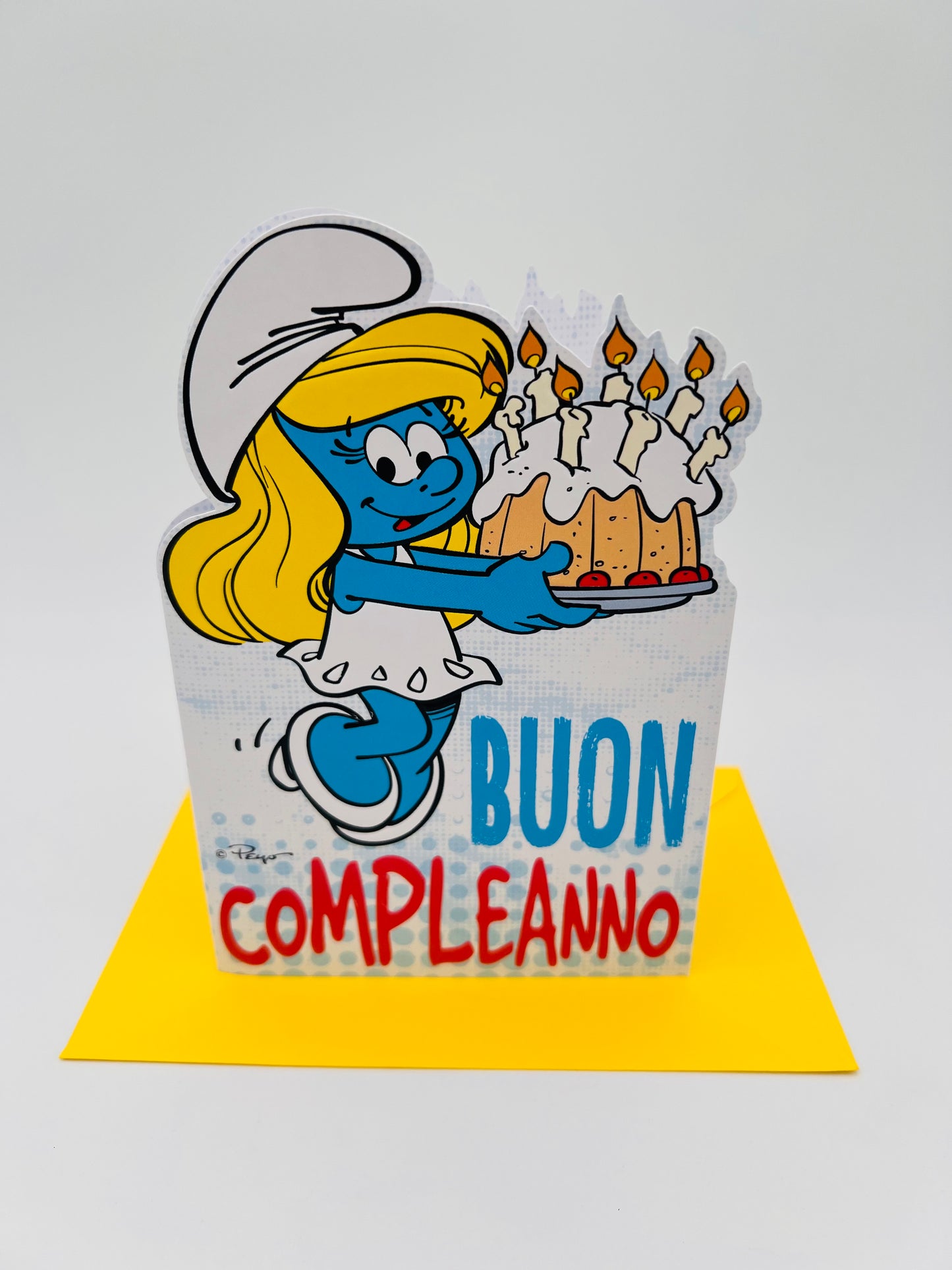 Biglietto d'auguri Puffi sagomato
