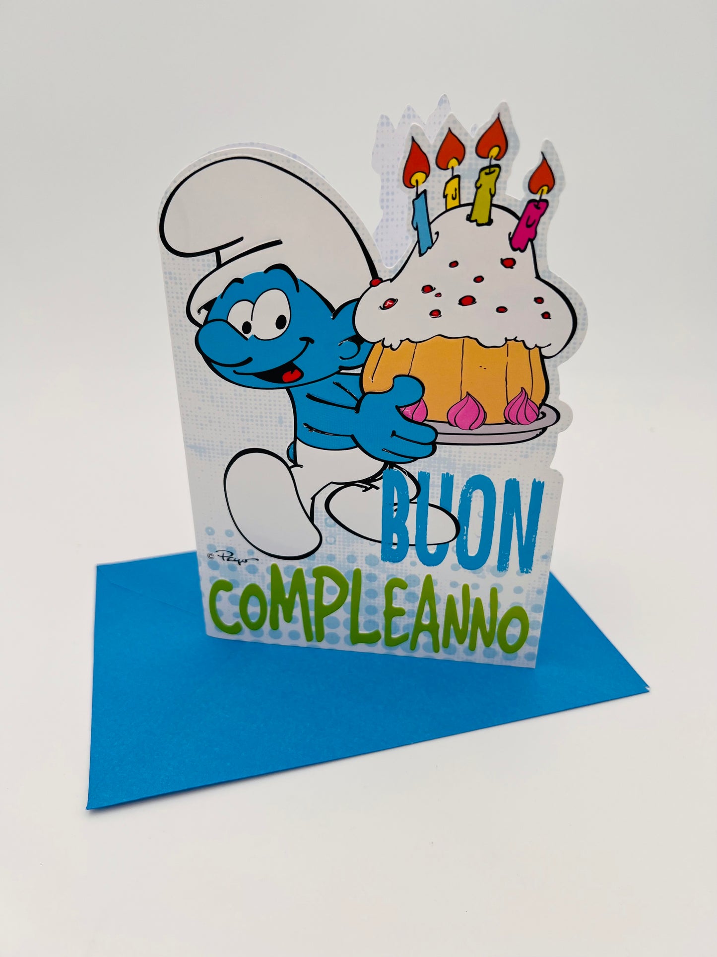 Biglietto d'auguri Puffi sagomato