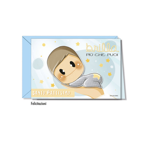 Biglietto d'auguri Battesimo Bubino