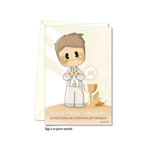 Biglietto d'auguri Comunione Bubino