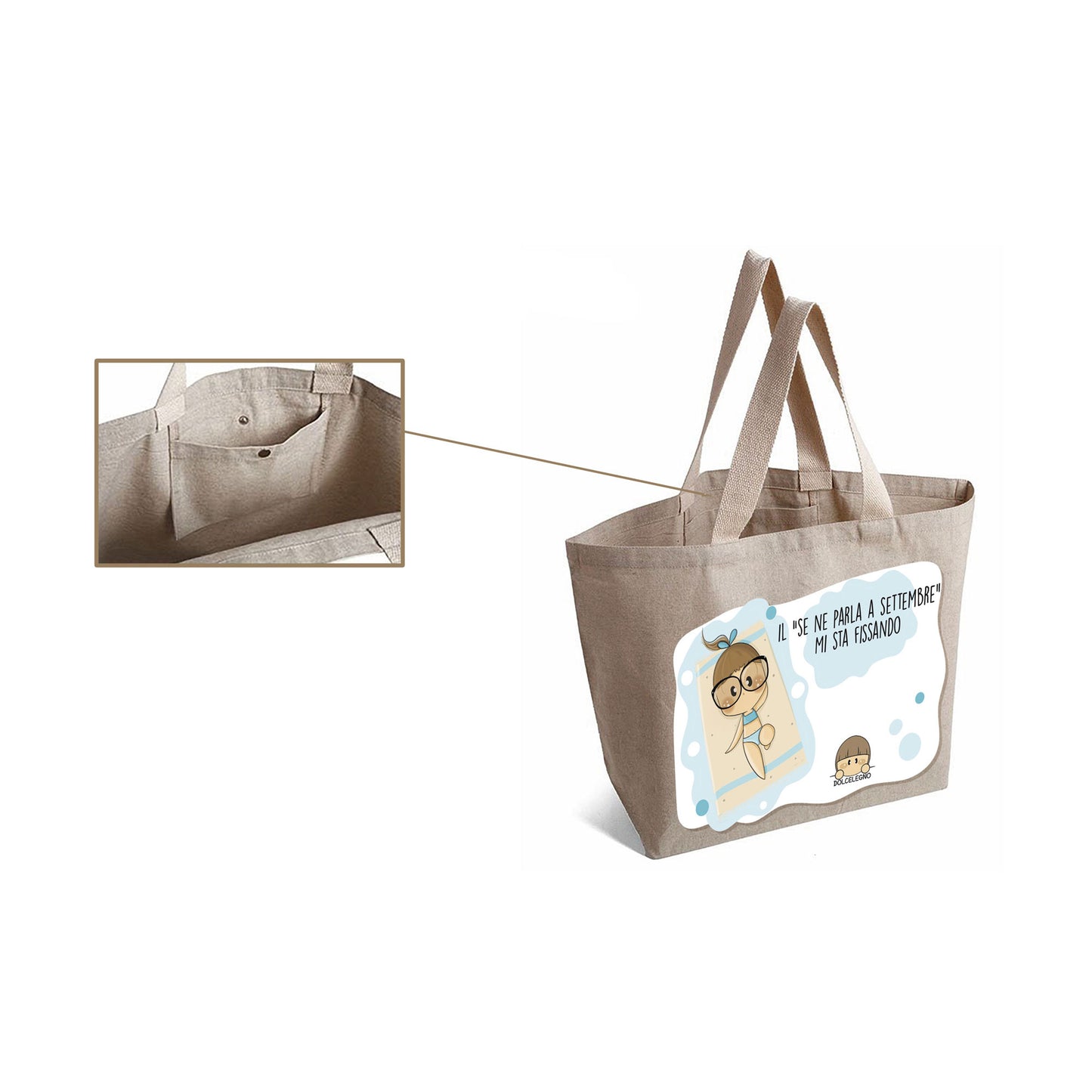 Borsa mare in cotone riciclato