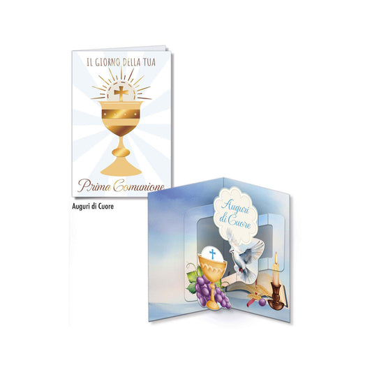 Biglietto d'auguri Comunione Pop Up
