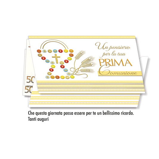 Biglietto d'auguri Comunione Porta-soldi
