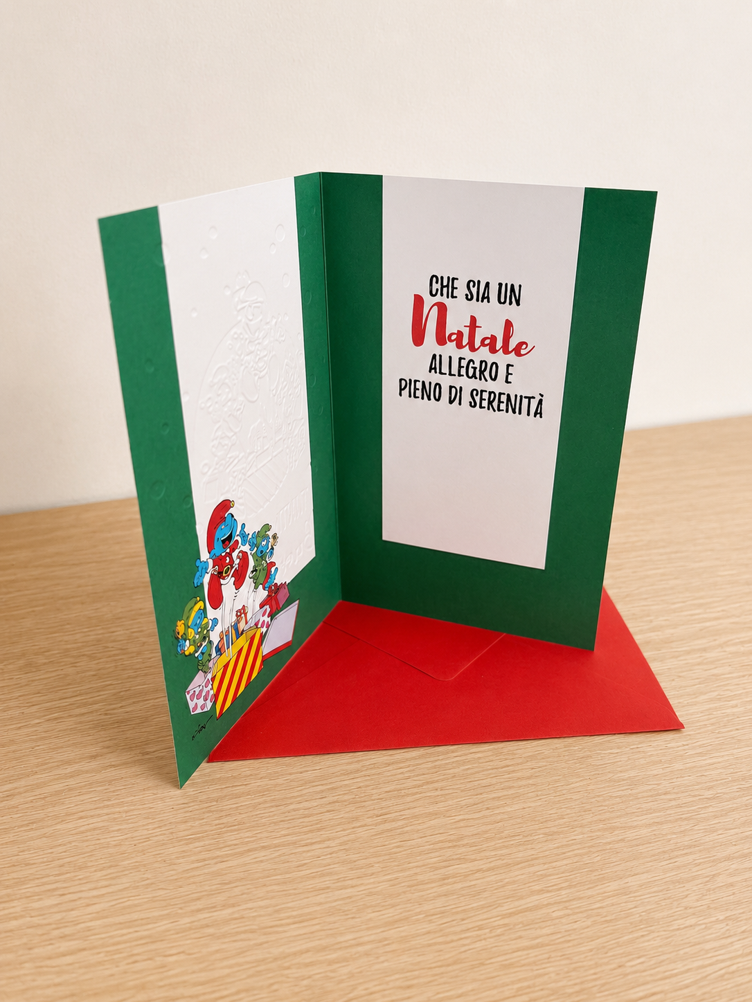 Biglietto d'auguri di Natale dei Puffi