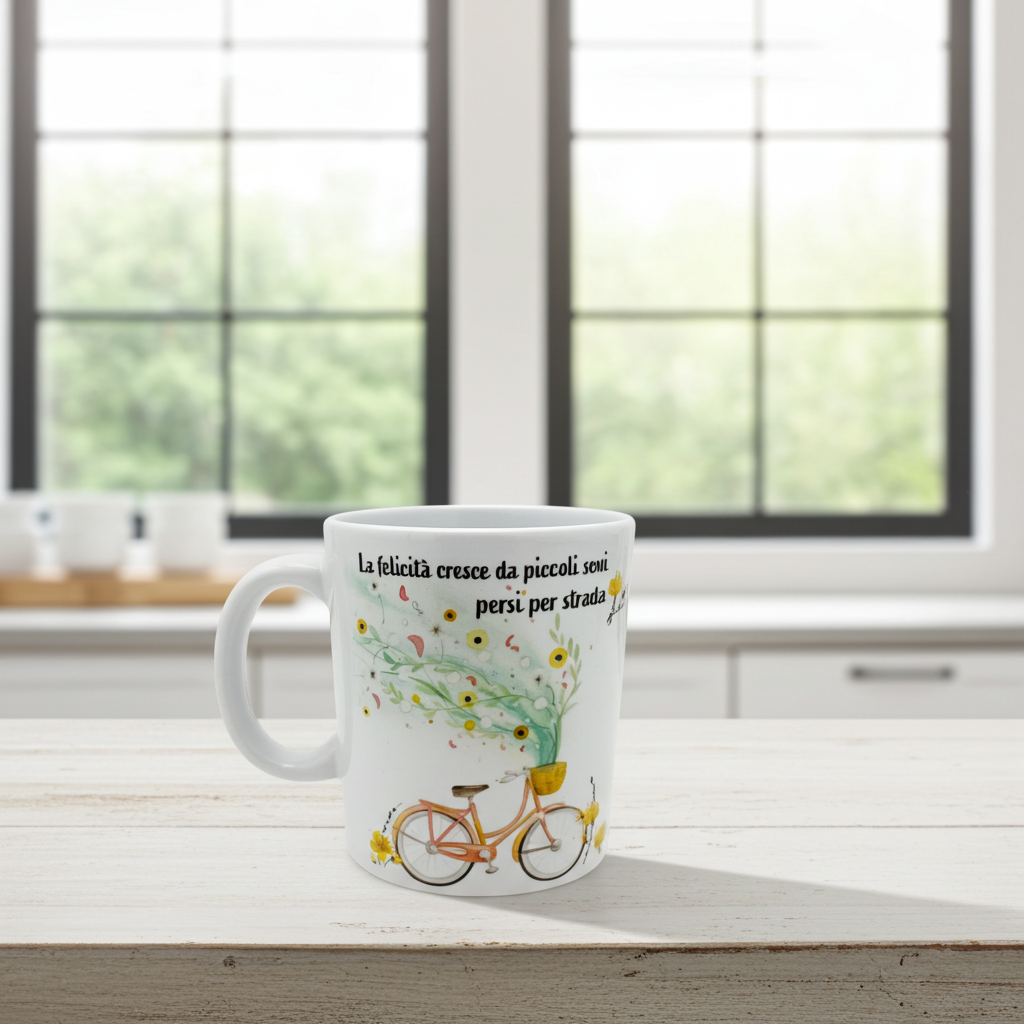 Tazza -La felicità cresce da piccoli semi persi per strada