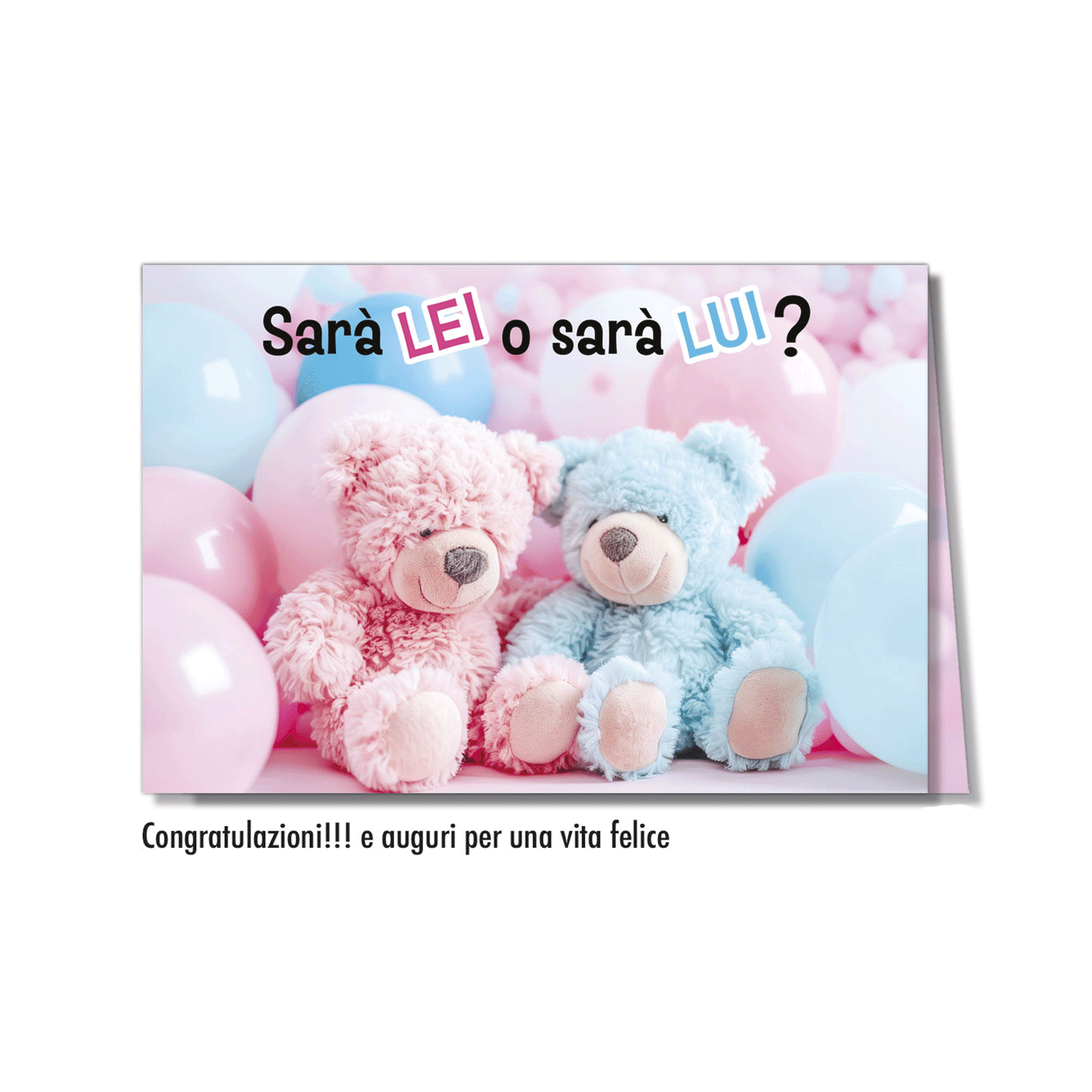 Biglietto d'auguri gender reveal