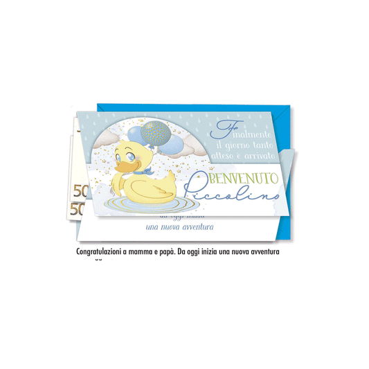 Biglietto d'auguri nascita porta-soldi