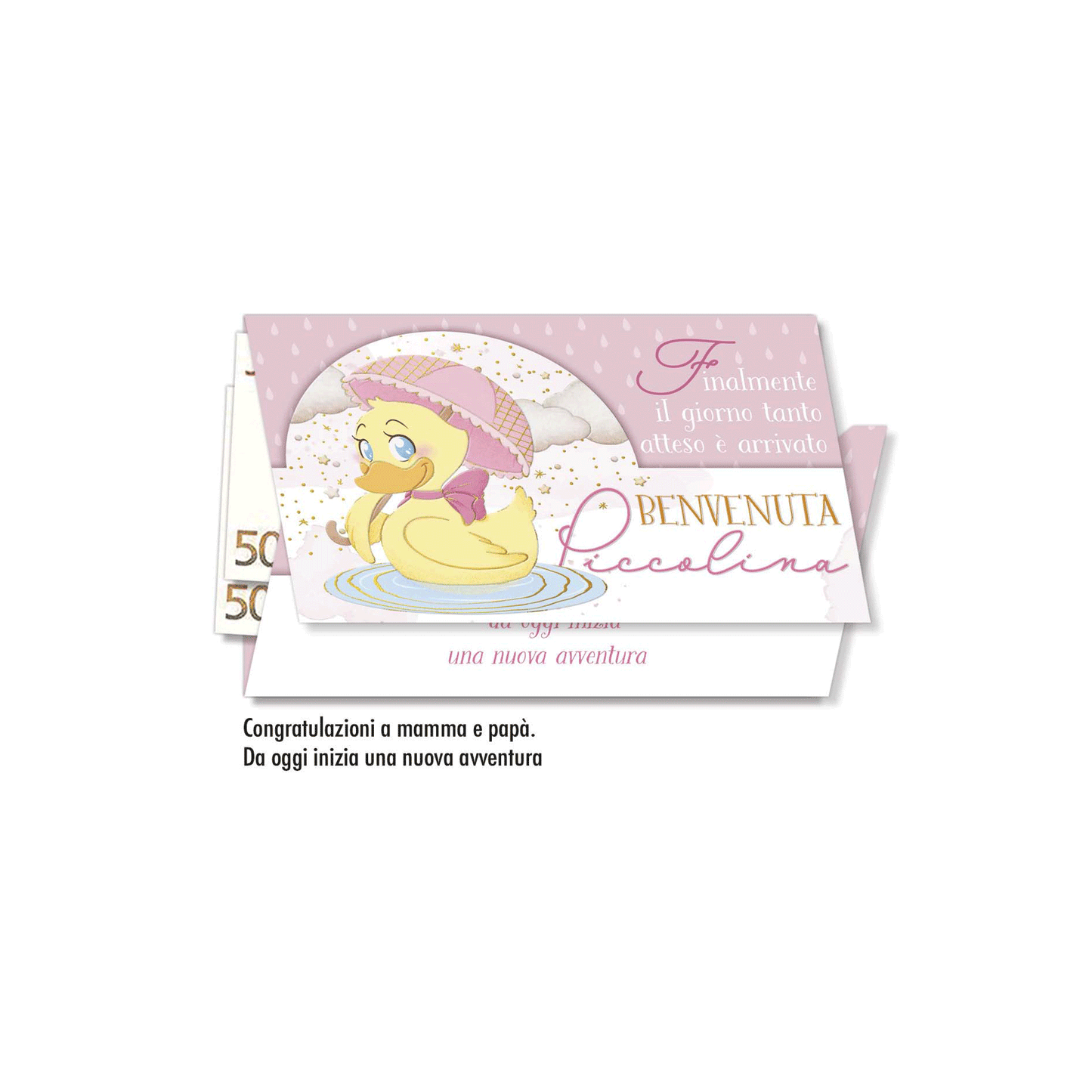 Biglietto d'auguri nascita porta-soldi