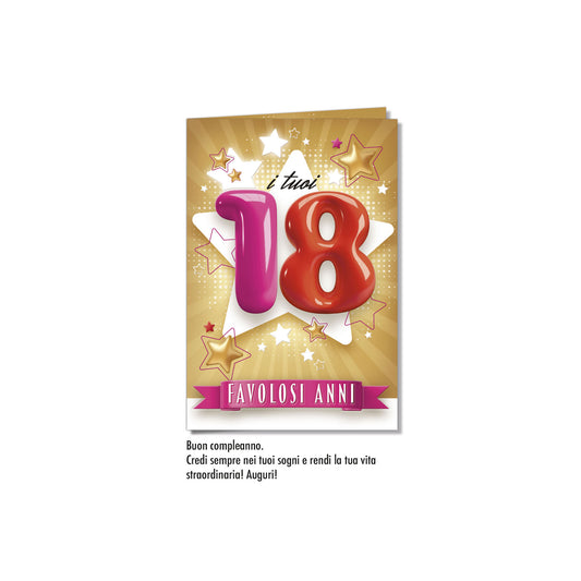 Biglietto d'auguri Compleanno 18 anni