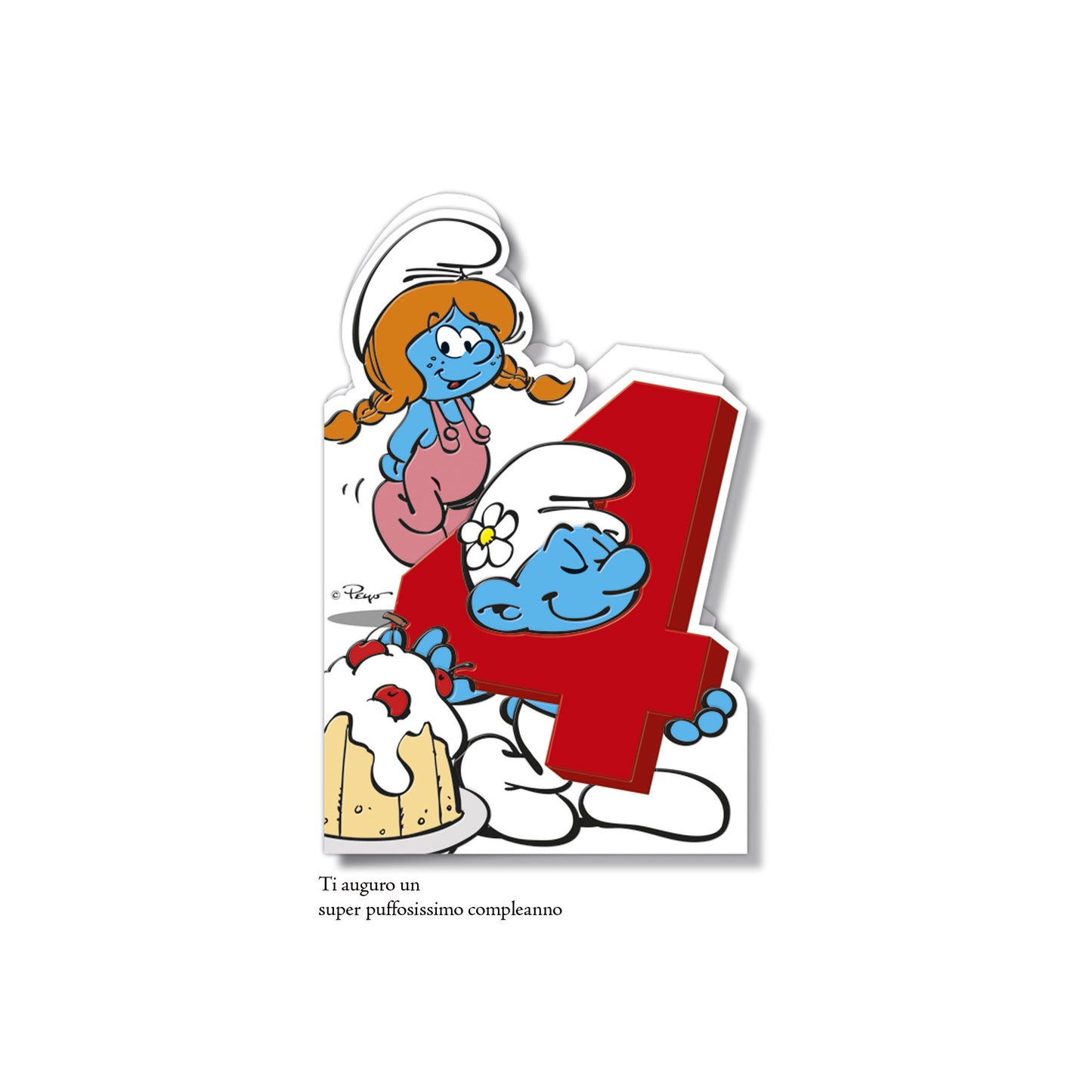 Biglietto d'auguri Puffi Numero 4