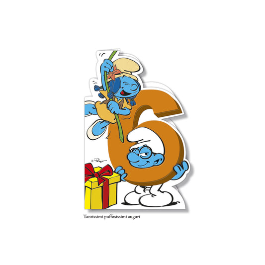 Biglietto d'auguri Puffi Numero 6