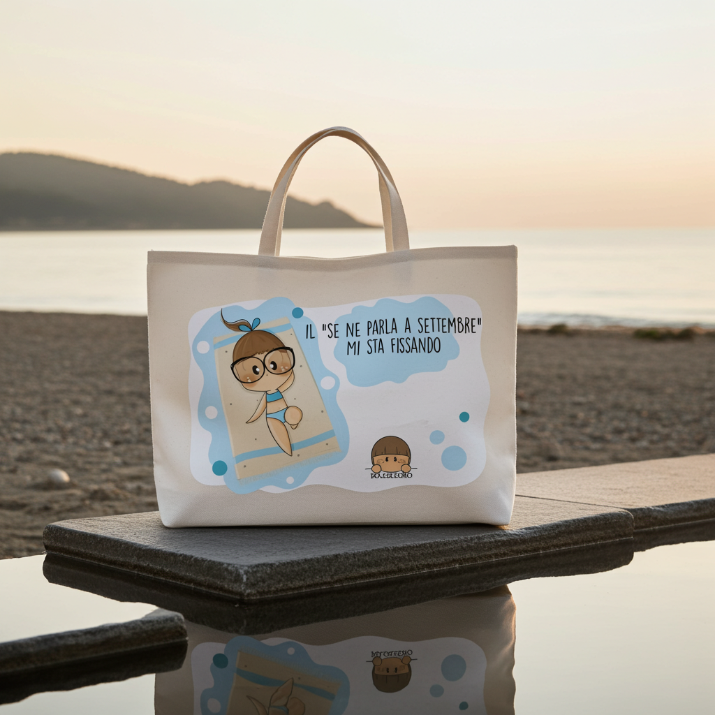 Borsa mare in cotone riciclato