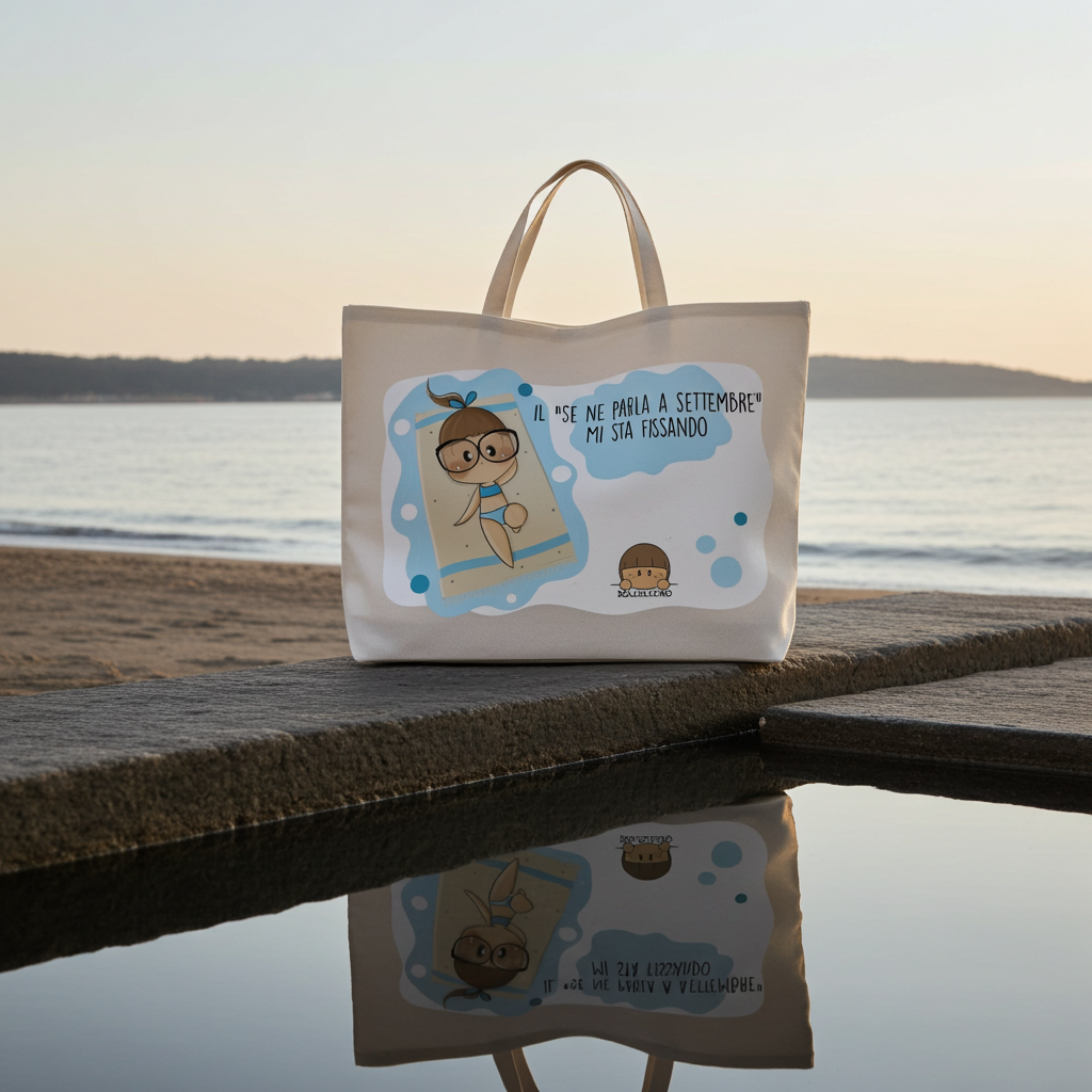 Borsa mare in cotone riciclato