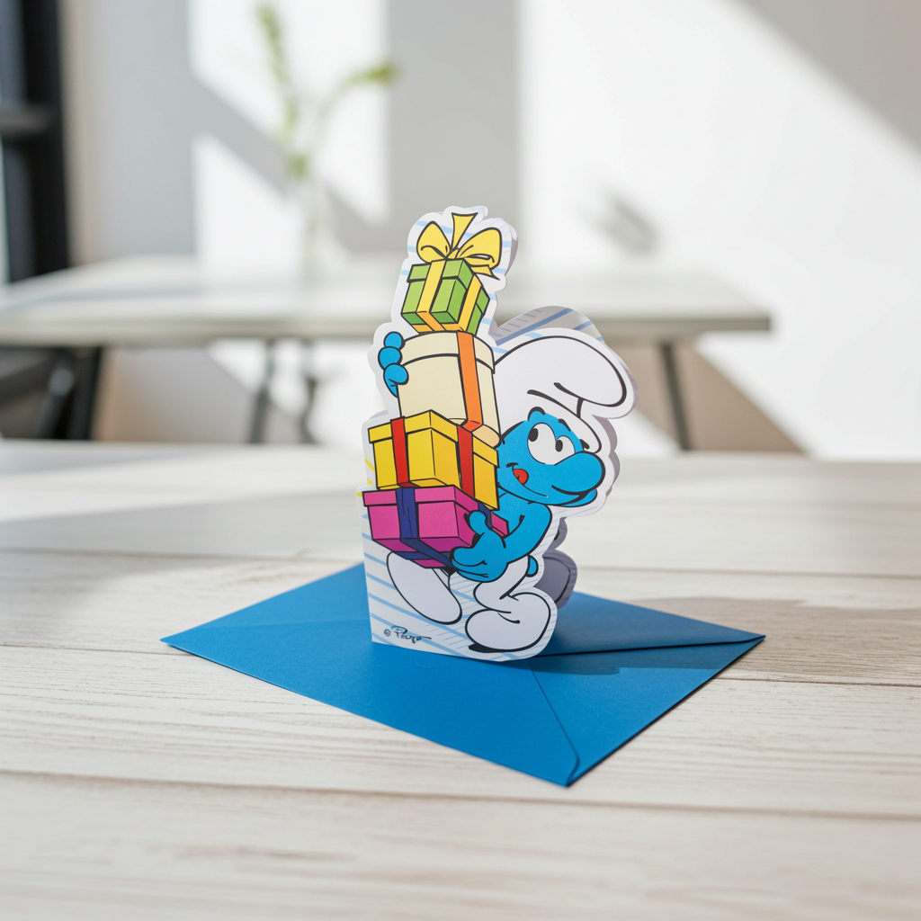 Biglietto d'auguri Puffi sagomato