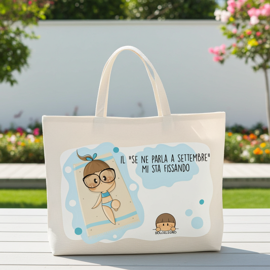 Borsa mare in cotone riciclato