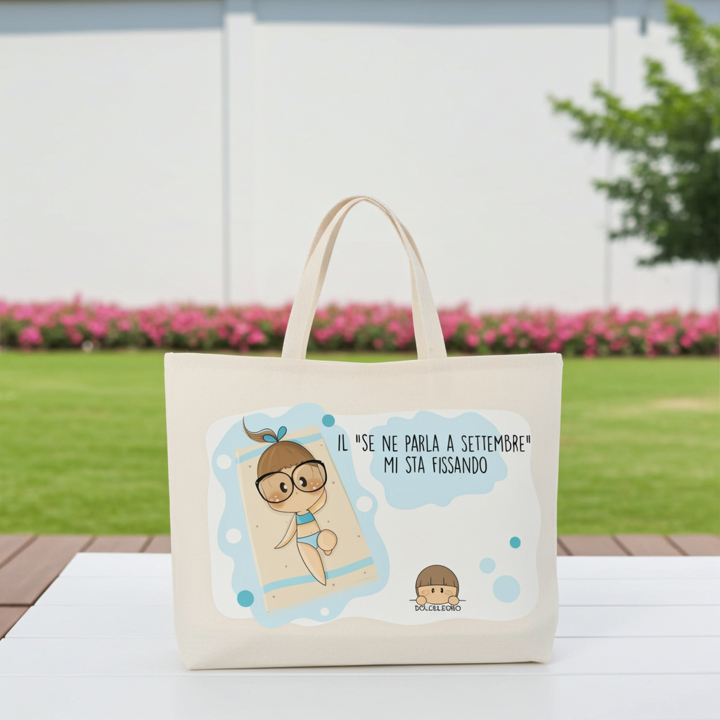 Borsa mare in cotone riciclato